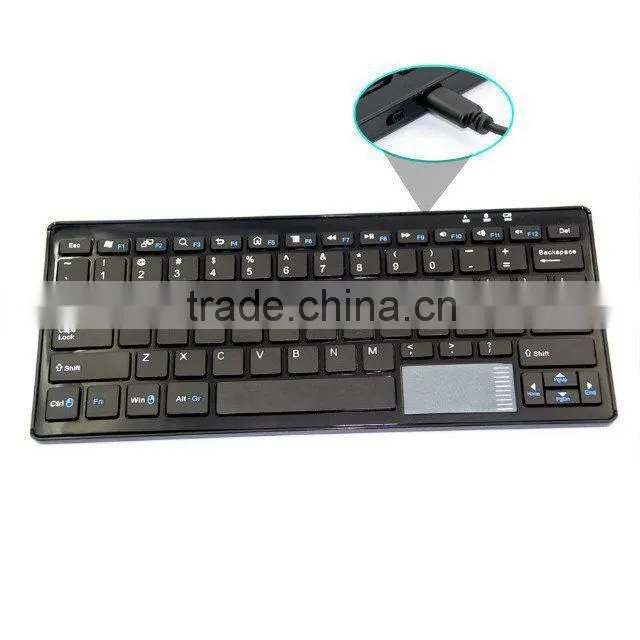Factory direct supply!Bluetooth Cordless Keyboard with Touch Pad for Tablet Smart Phone Laptop PC W