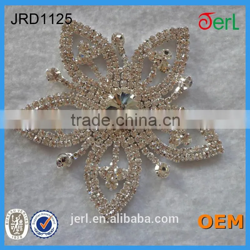 Bling bling bridal crystal lace rhinestone applique sewed on wedding dress