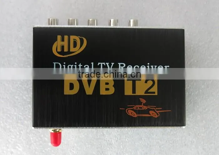 Single antenna Support 20~70KM/H HD Car DVB-T2 Car digital TV Receiver Fully compatible with DVB-T2 and H.264 MPEG-4 MPEG-2