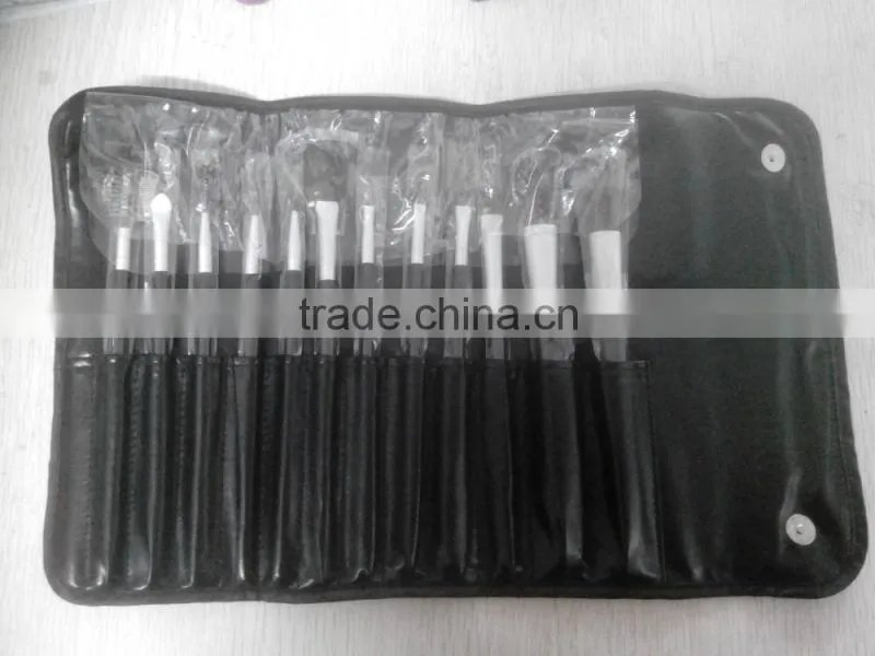 12PCS COSMETIC MAKEUP WOODEN HANDLE BRUSH SET