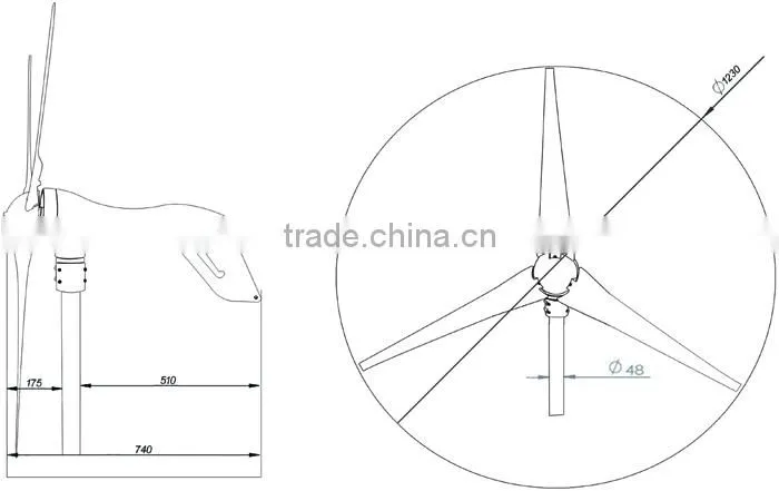 High Efficiency Small Wind Turbine Generator With CE Approval And 3 Years Warranty