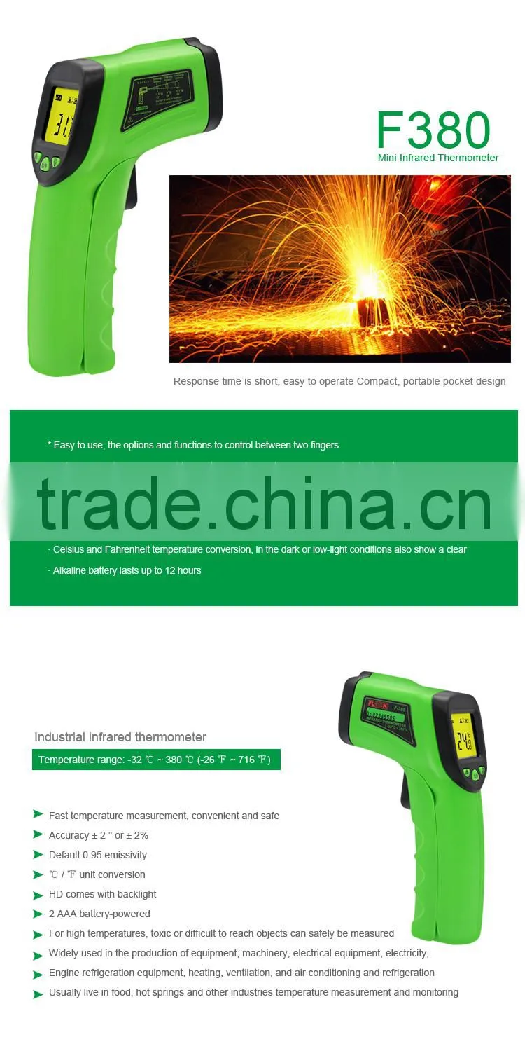 Non Contact Digital Laser Infrared Temperature Gun Infrared Thermometer range -50~380C