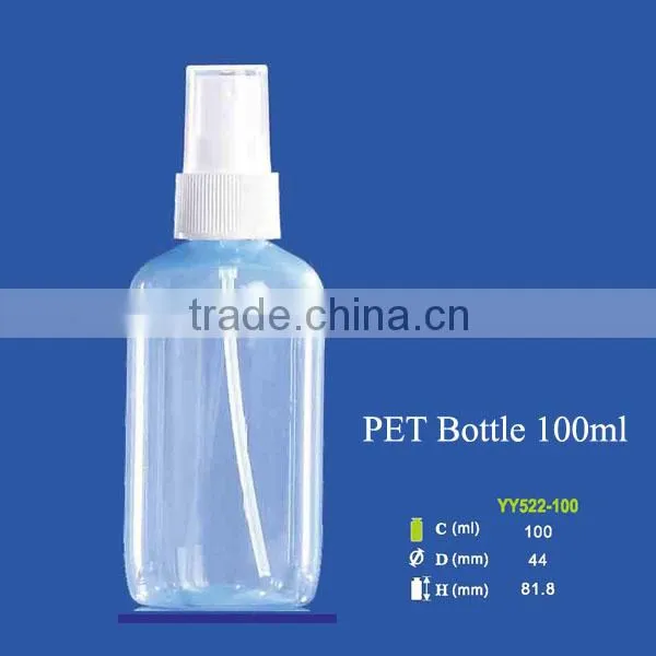 100ml Plastic PET Spay Bottle, Boston Shape, with fine mist sprayer