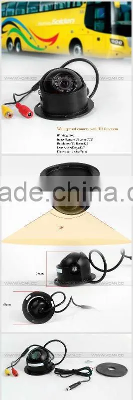 Car small hidden waterproof IR reversing rearview backup camera CA-3300-9