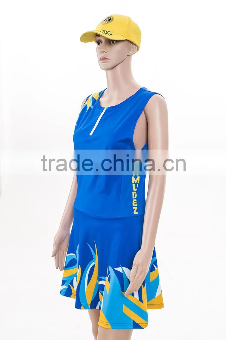 custom sublimation netball apparel dress shirt bodysuit 100% polyester