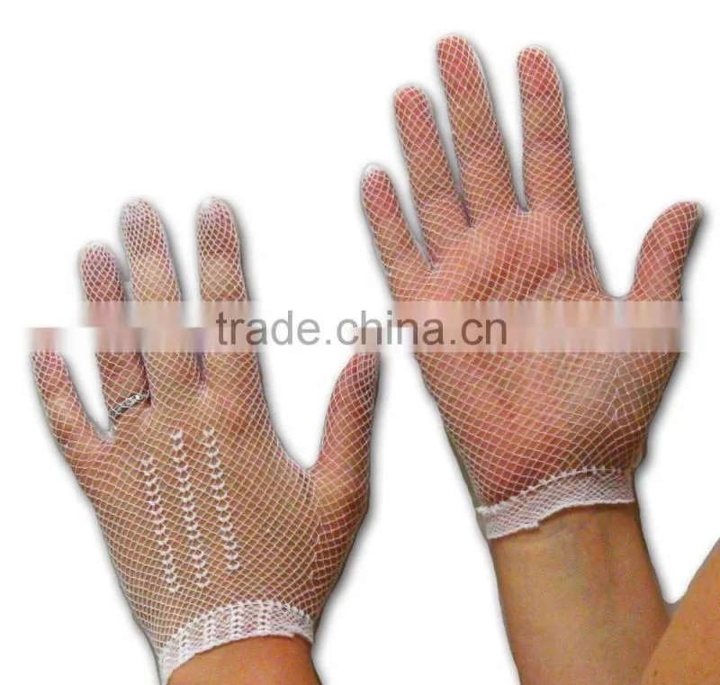 Halloween Accessory Short Neon Fishnet Gloves