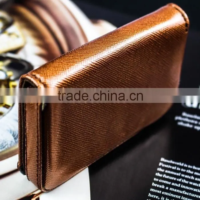 Luxury gold color credit card holder with PU leather material as promotional gift