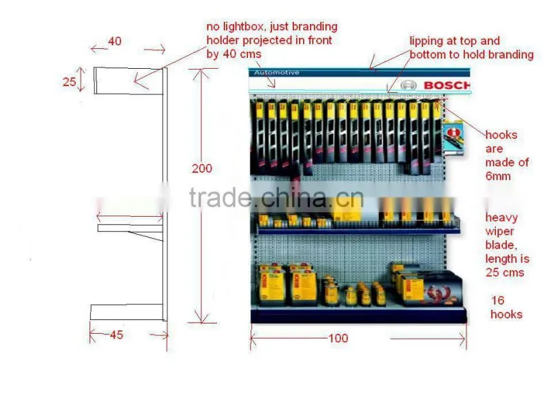 free standing accessories display rack / tools display rack / tools display stand