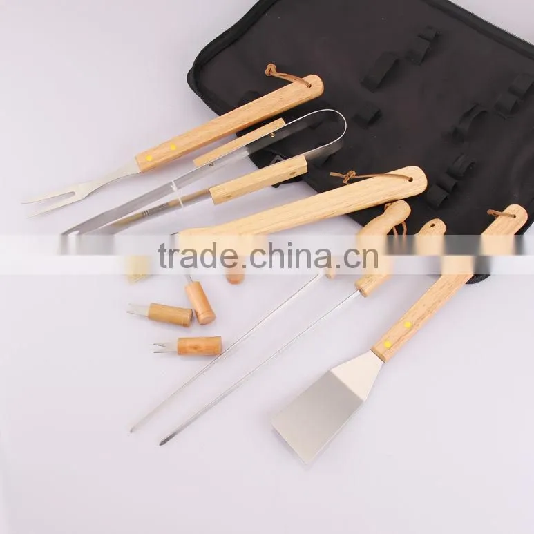 7 Pieces BBQ tools set,perfect outdoor dinnerware combine set