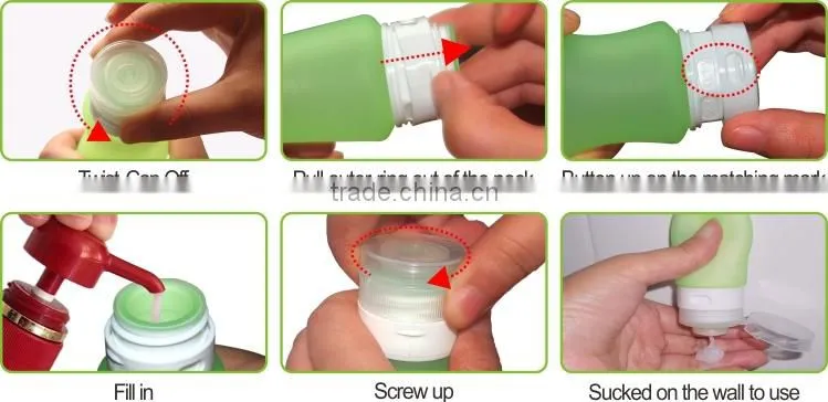 Portable Soft Silicone Travel Bottles Set Refillable Travel Tubes New
