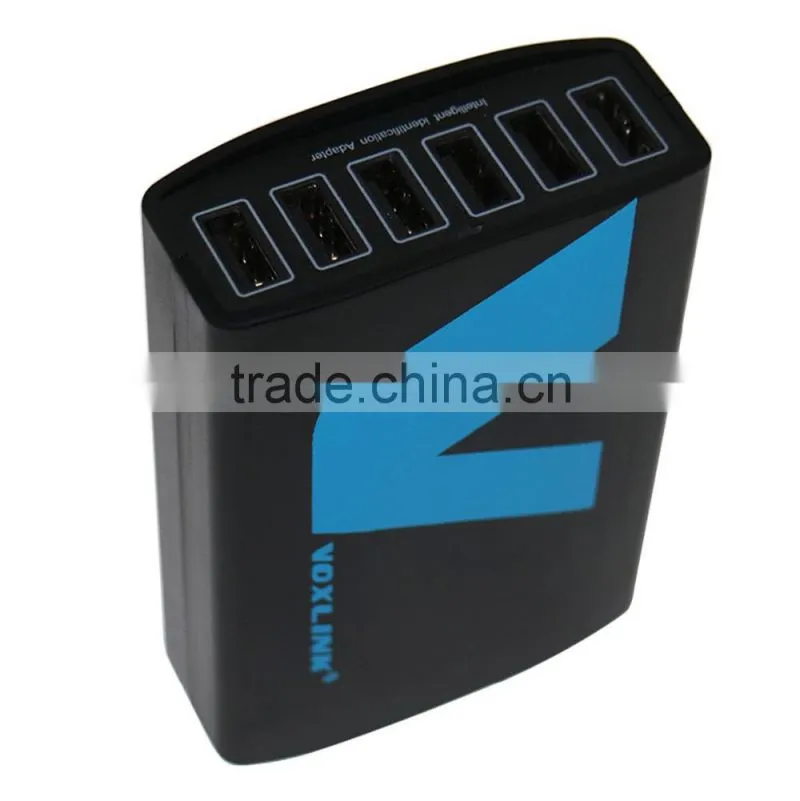 VOXLINK 5V 10A 50W 6-Port USB car Charger Travel Intelligent Detect Charging Adapter