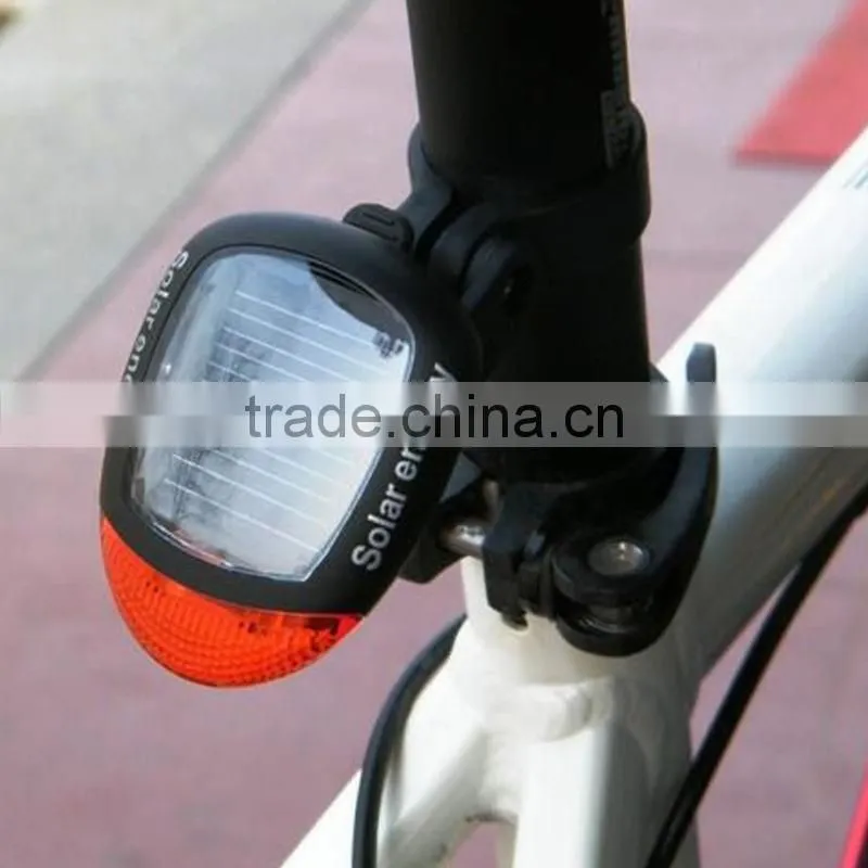 Solar Power LED Bike Bicycle Rear Tail Light Lamp Red Lighting Adjustable Clamp