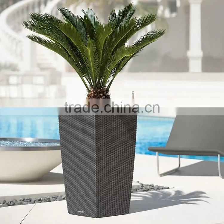 S&D Various Antique Bronze Effect Garden Plastic Rattan Flower Pot Outdoor Planters