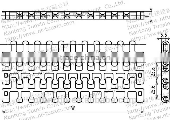 M2540 Radius Flush Grid food-grid Free Loading Conveyor Belt