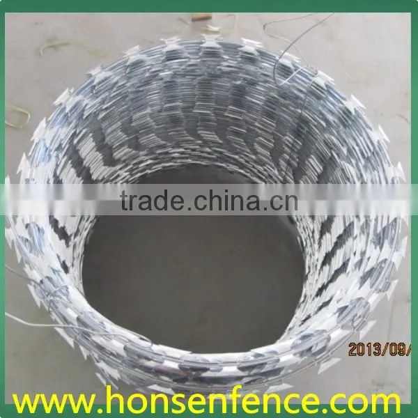 Galvanized Surface Treatment and Barbed Wire Coil Type concertina razor wire
