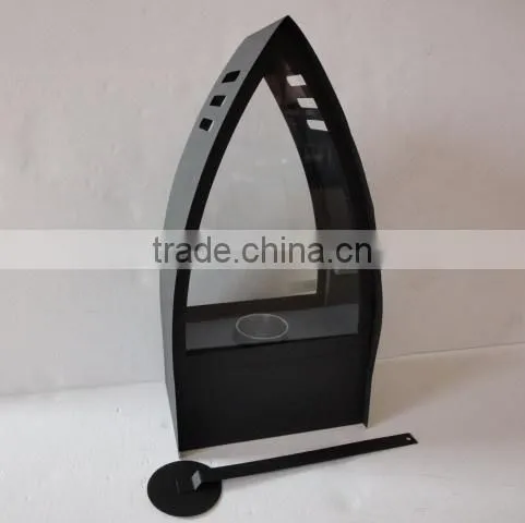 church shape outdoor bio ethanol fuel fireplace with 3mm strong glass
