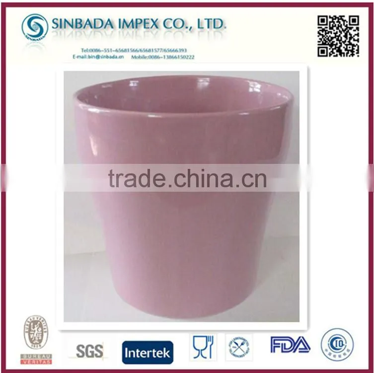 cheap soild color ceramic cup shaped flower pot