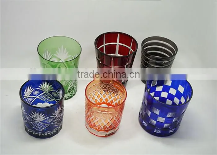2017 trendy hand cut to clear wine glass drinking tumbler