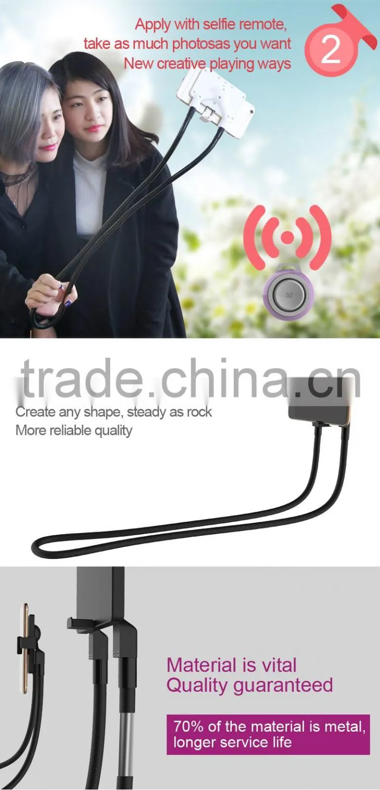 2017 Rgknse/Lcose RK-L2 Universal Long Arm Lazy Mobile Phone Stand neck Holder Flexible Bed Desk Table Bracket