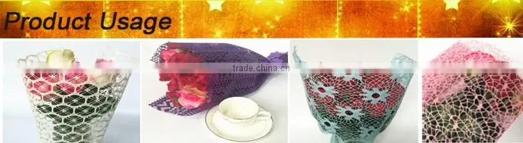 colored 100% Polyester knitted flower wrapping wave mesh