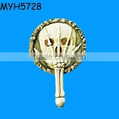 Gothic resin skull hand mirror crafts