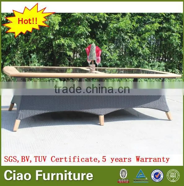 Rattan and teakwood furniture outdoor 10 seater dining table