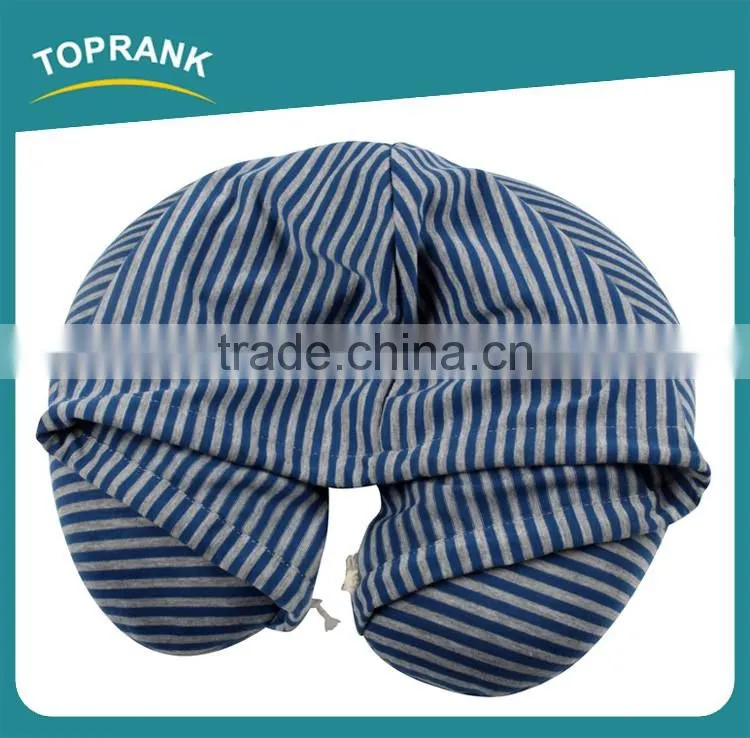 New Design Custom Printed Pillow Case U Shape Travel Hoodie Neck Pillow Travel Hooded Pillow With Sweatshirt Hat