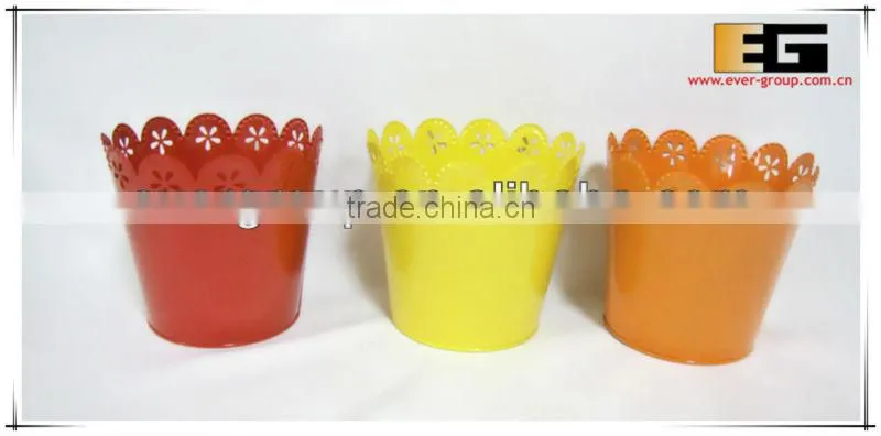Galvanived round shape plant pot