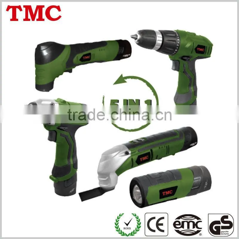 Portable Cordless Tool Combo Kits with 5 Attachments