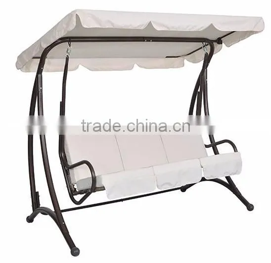 Factory supply the 3 seats garden swing chair with cushion for leisure for hot sale