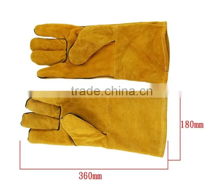 Berrylion long type industrial leather welding hand gloves