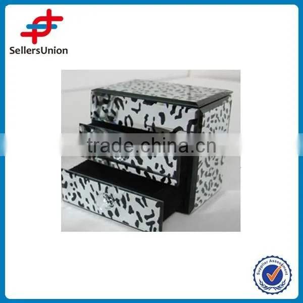 three drawers leather jewelry boxes