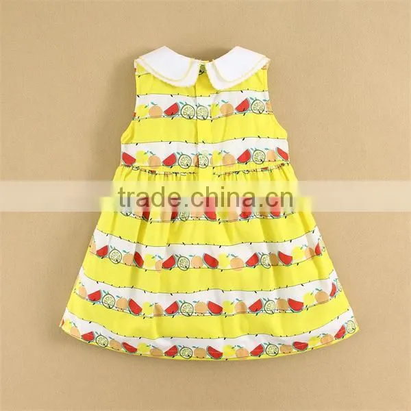 China Baby Clothes Factory Supply Baby Girls Dresses Woven Design Sleeveless