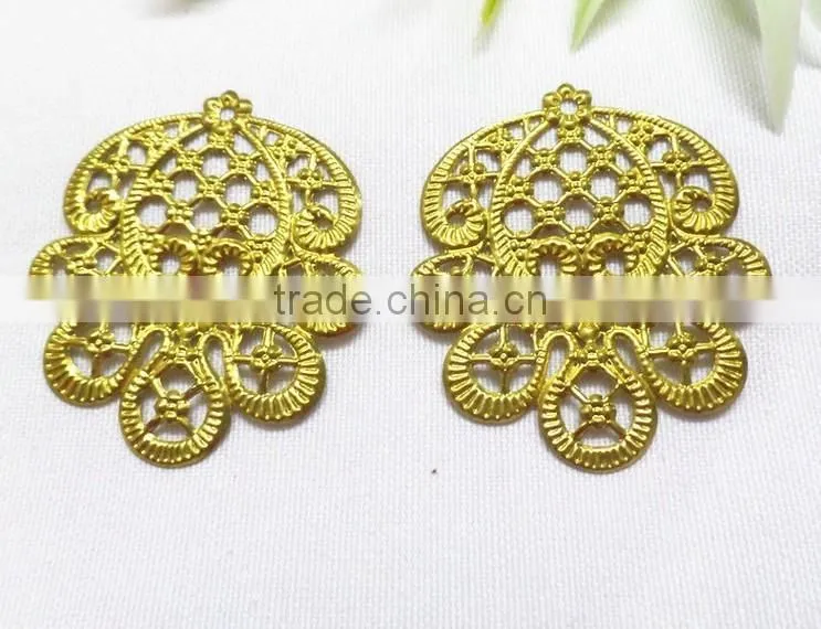 DIY hollow heart charm jewelry accessories brass heart charm shoe bag hair accessories