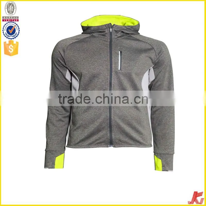 custom mens sports dri-fit jacket zipper-up jacket with hooides