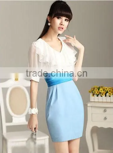 Summer Chiffon Halter Design Belt Dress for Woman