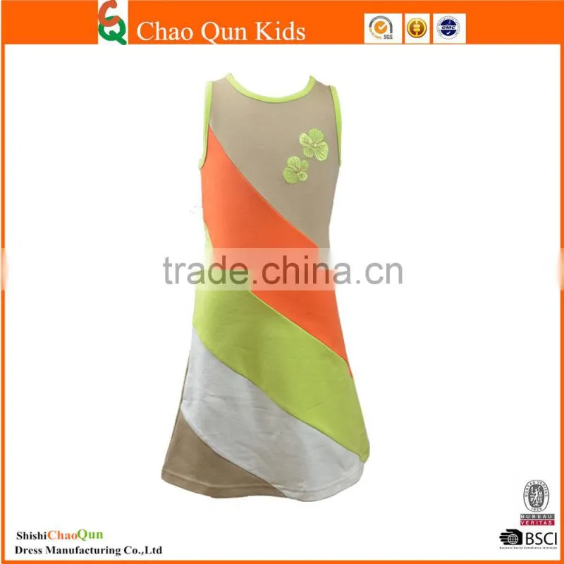 new cheap price kids denim frock hello kitty embroidery dress design