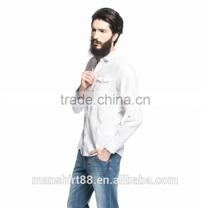 2016 fashion men's 100% hemp shirt