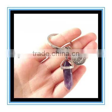 High quality rose quartz & zodiac charm keychain Yiwu wholesale