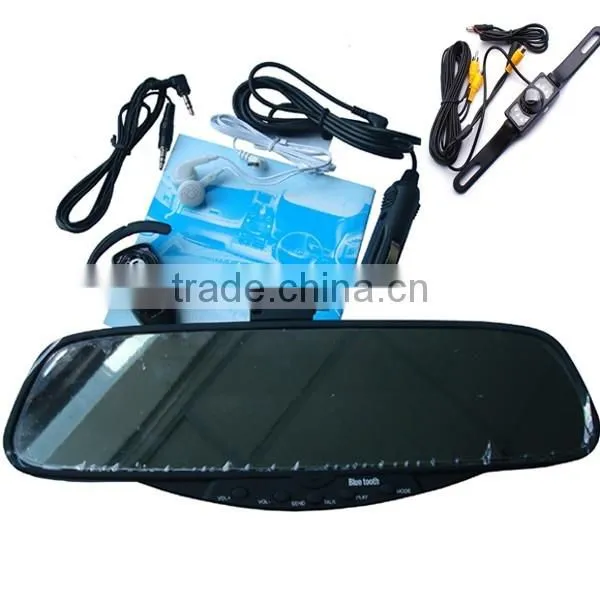 Car Rearview Mirror with 3.5 inch TFT Monitor Wireless Alarm Sensor System
