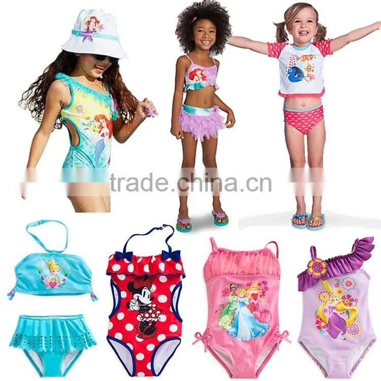 One Piece Child Litter Kids Elsa Girls Swimwear Bikini Kids Swimsuit For Girls Shoulder Bathing Suit Baby Infant Swimwear