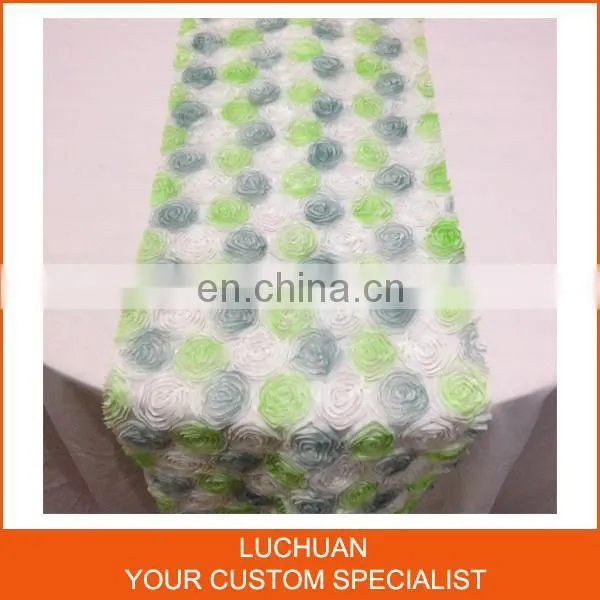 Custom Made Design Or Size Lurury Rosette Table Runner For Round Tables