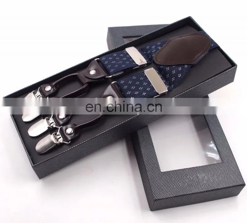 wholesale adult 6 clips men's jacquard suspenders more colors available