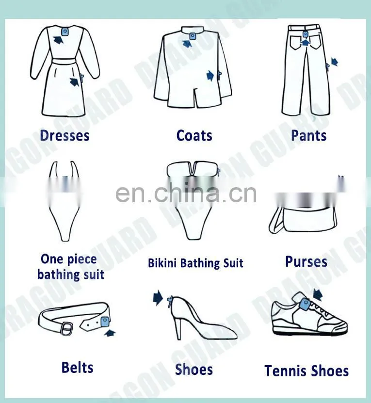 Factory Supply EAS anti-theft security clothing tag for garment factory