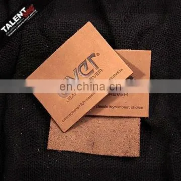 Customized high quality genuine leather patch for denim clothing