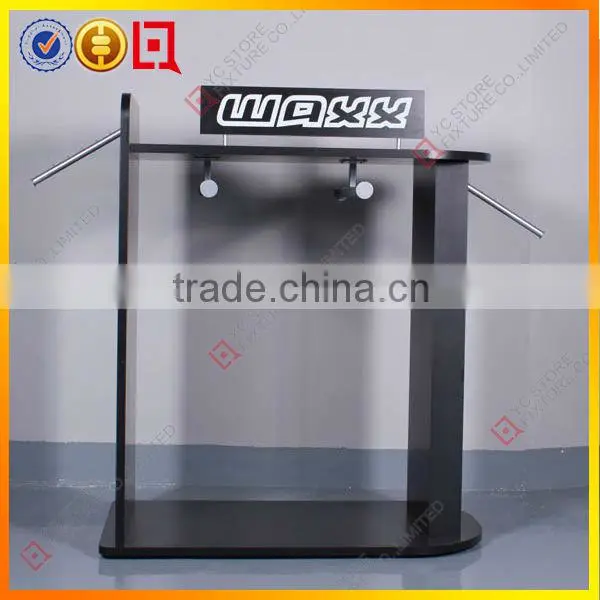 Clothing display stand with sign