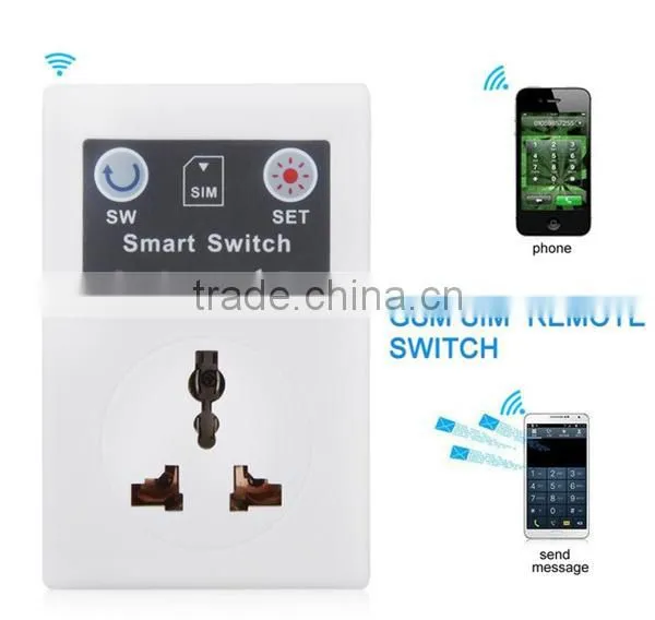 Smart Home SMS/Dial Switch ON/OFF 2200W Universal Remote Controlled GSM Power Socket Suitable for US/ UK/ EU Stand Plug