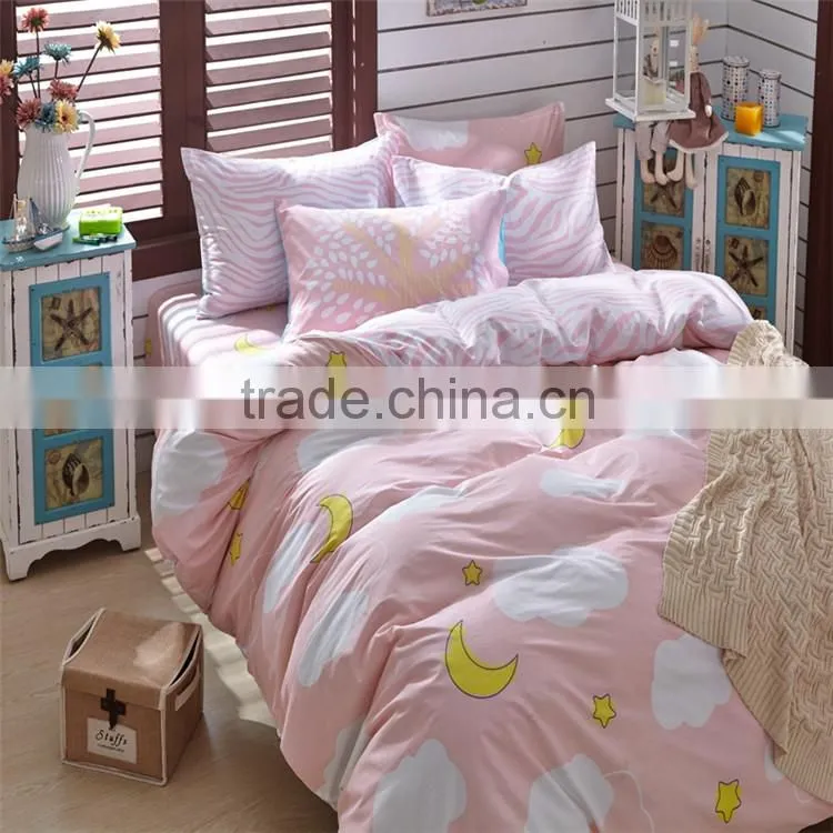 Star and moon printed cotton baby bedding set beautiful design 100% cotton comfortable comforter cover set