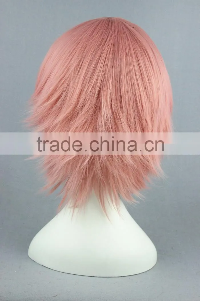 High Quality 35cm Short Straight Bleach wig SzayelAporro Granz Pink wig Synthetic Anime Wig Cosplay Hair Wig