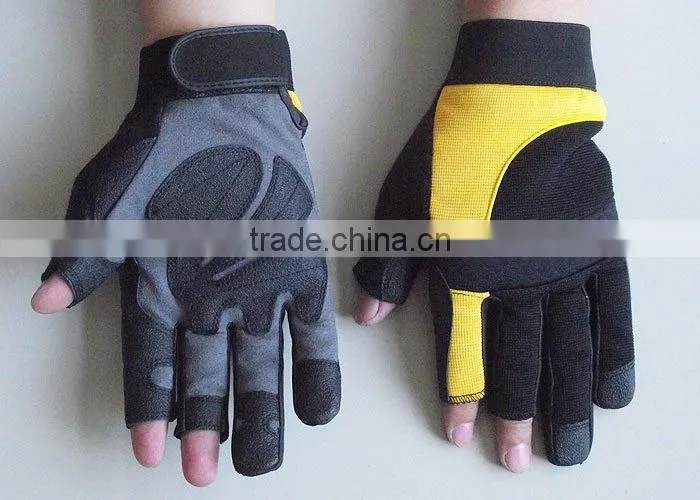 Anti Shock leather palm carpenter, Plumbing and Heavy duty Mechanic Work Gloves
